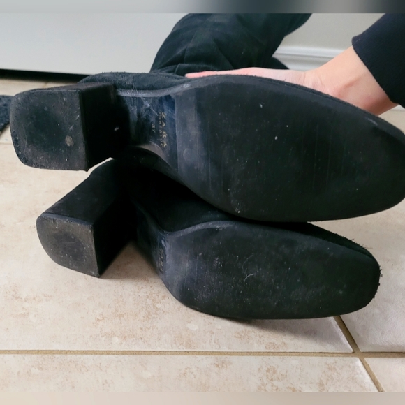 Zara TRF Chunky Heeled OTK Boots - Picture 9 of 12